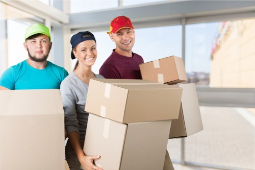 Business furniture and equipment prepared for a local office move