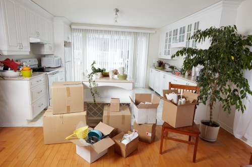 Organized moving boxes prepared by packing services in Downe
