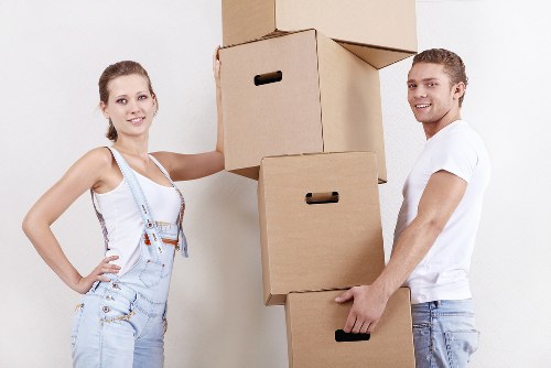 Packed storage boxes and furniture in a secure Downe unit