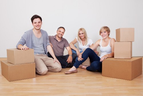 Packed boxes and furniture ready for storage in Downe