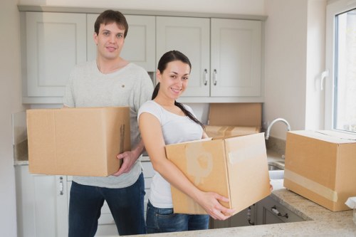 Secure temporary storage space in Downe with organized boxes